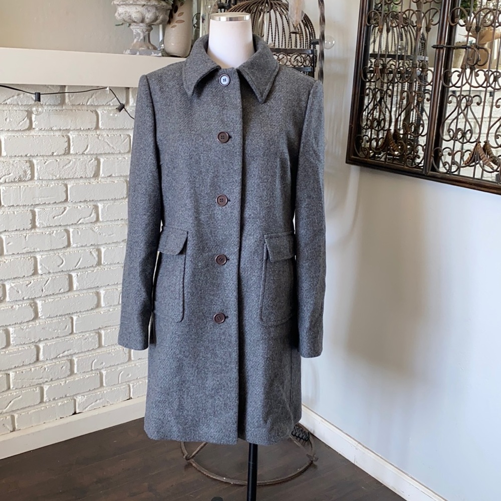 J. CREW GRAY WOOL PEA COAT 14 NEW